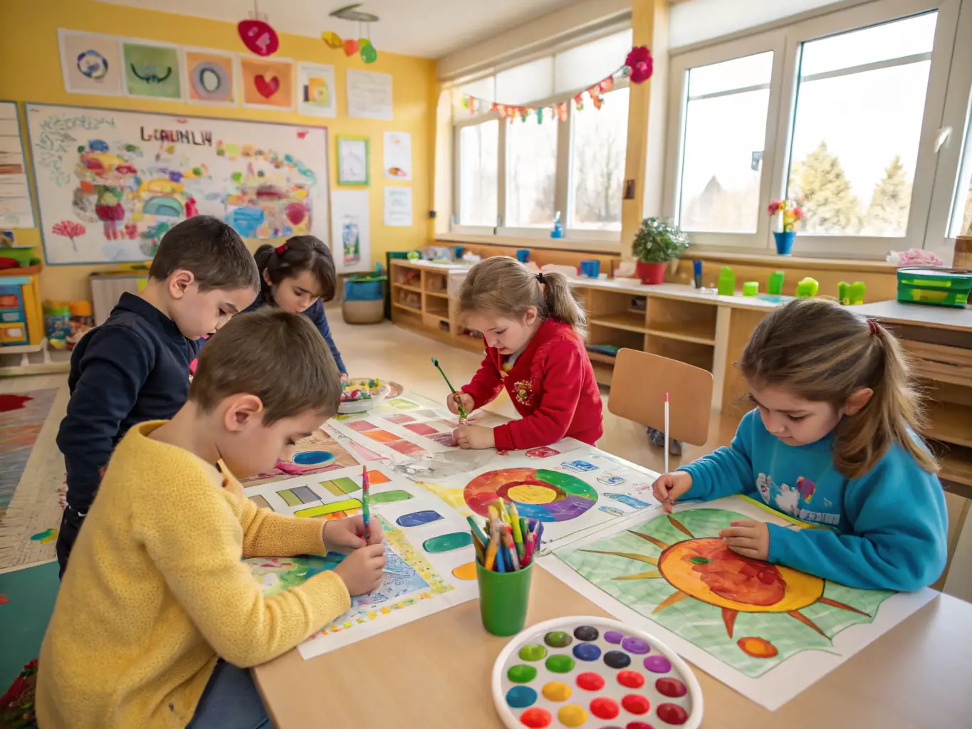 A captivating image of children participating in an art education program, emphasizing the organization's commitment to nurturing young talent and promoting arts education.